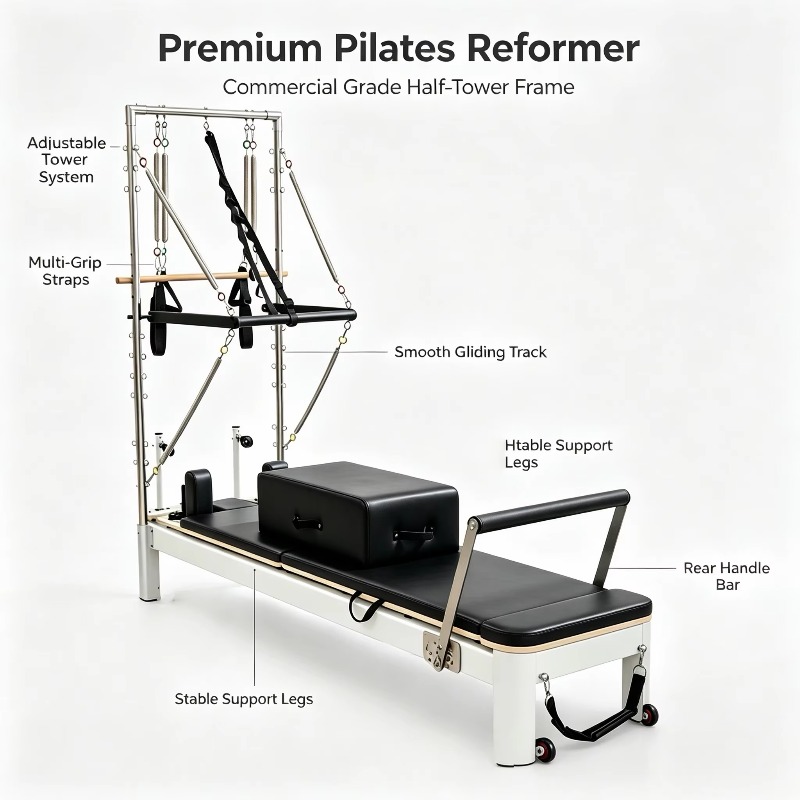 Pilates Reformer Spring - YTTIN Премиальный коммерческий полу-высокий реформер для