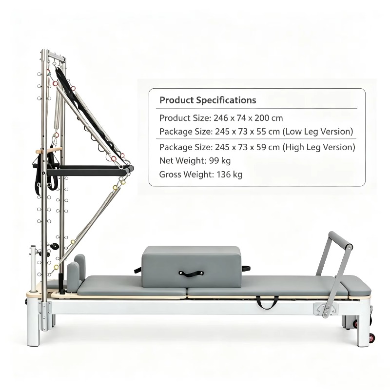 Pilates Reformer Spring - Регулируемый полувысокий реформер для пилатеса YTTIN
