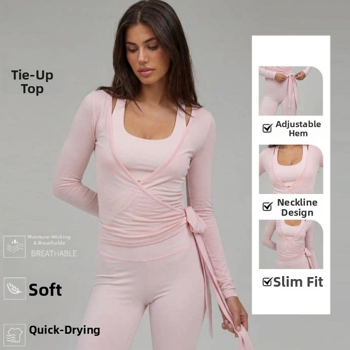 Женский укороченный топ с пере – обзор и цена Pilates Yoga Wrap Top