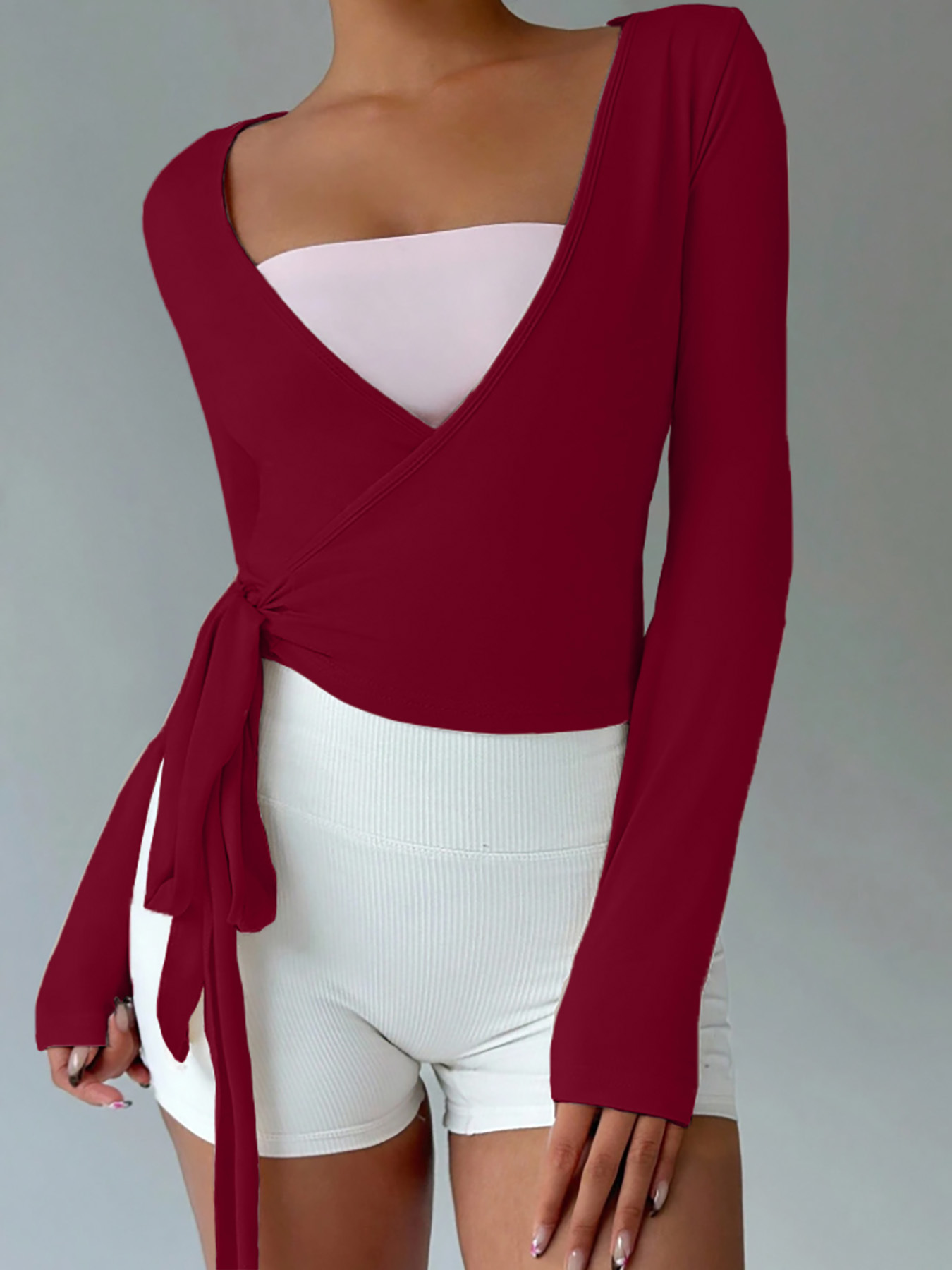 Женский укороченный топ с пере – обзор и цена Pilates Yoga Wrap Top