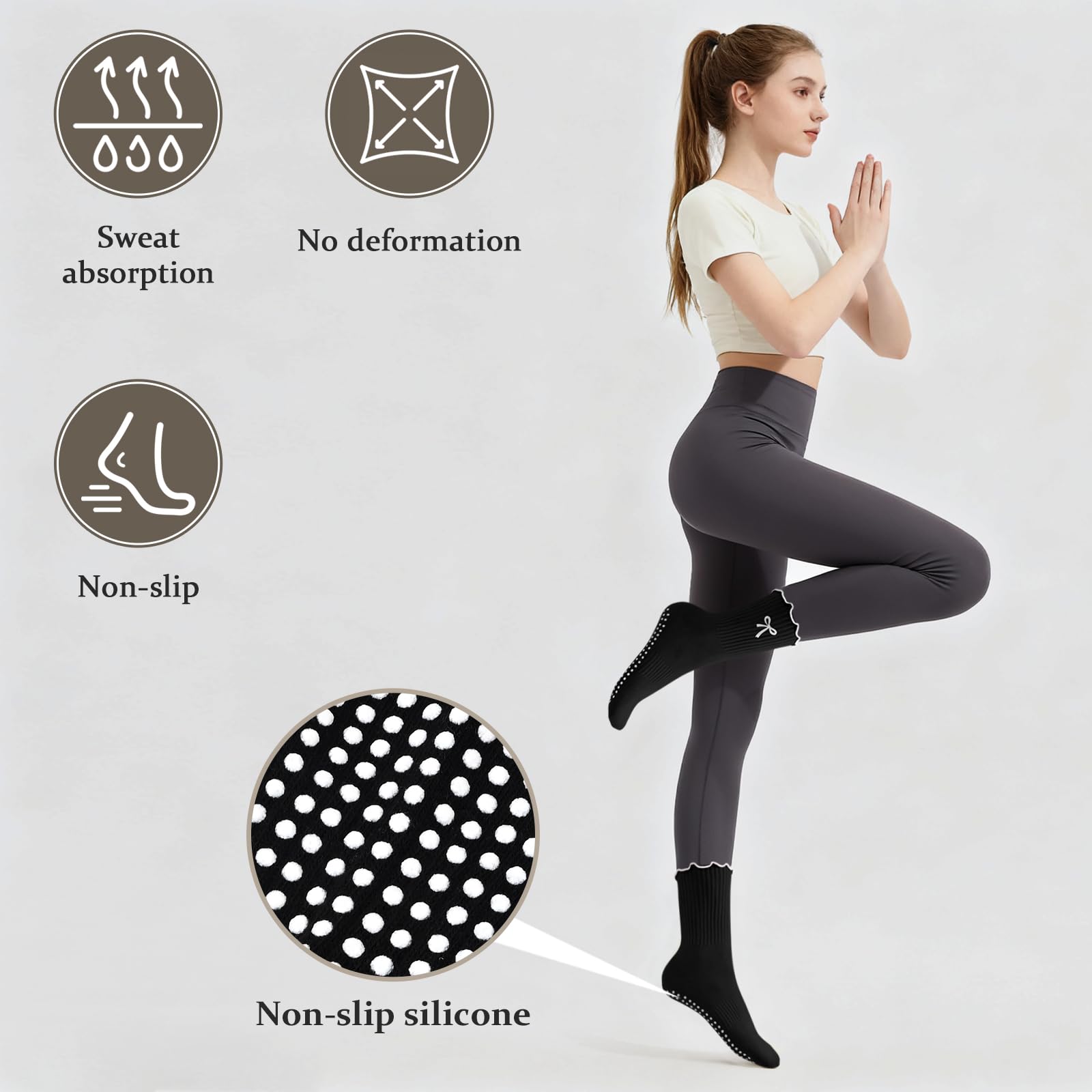 3 пары нескользящих носков для – обзор и цена Medias Para Pilates Y Yoga